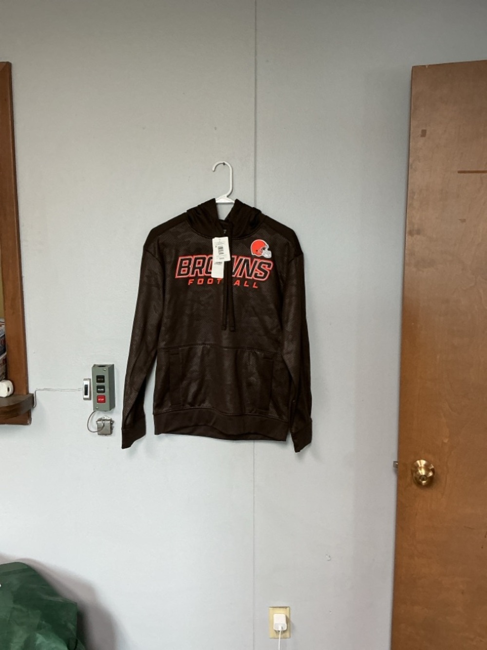 NFL Cleveland Browns Brown Pullover Hoodie with Orange Logo